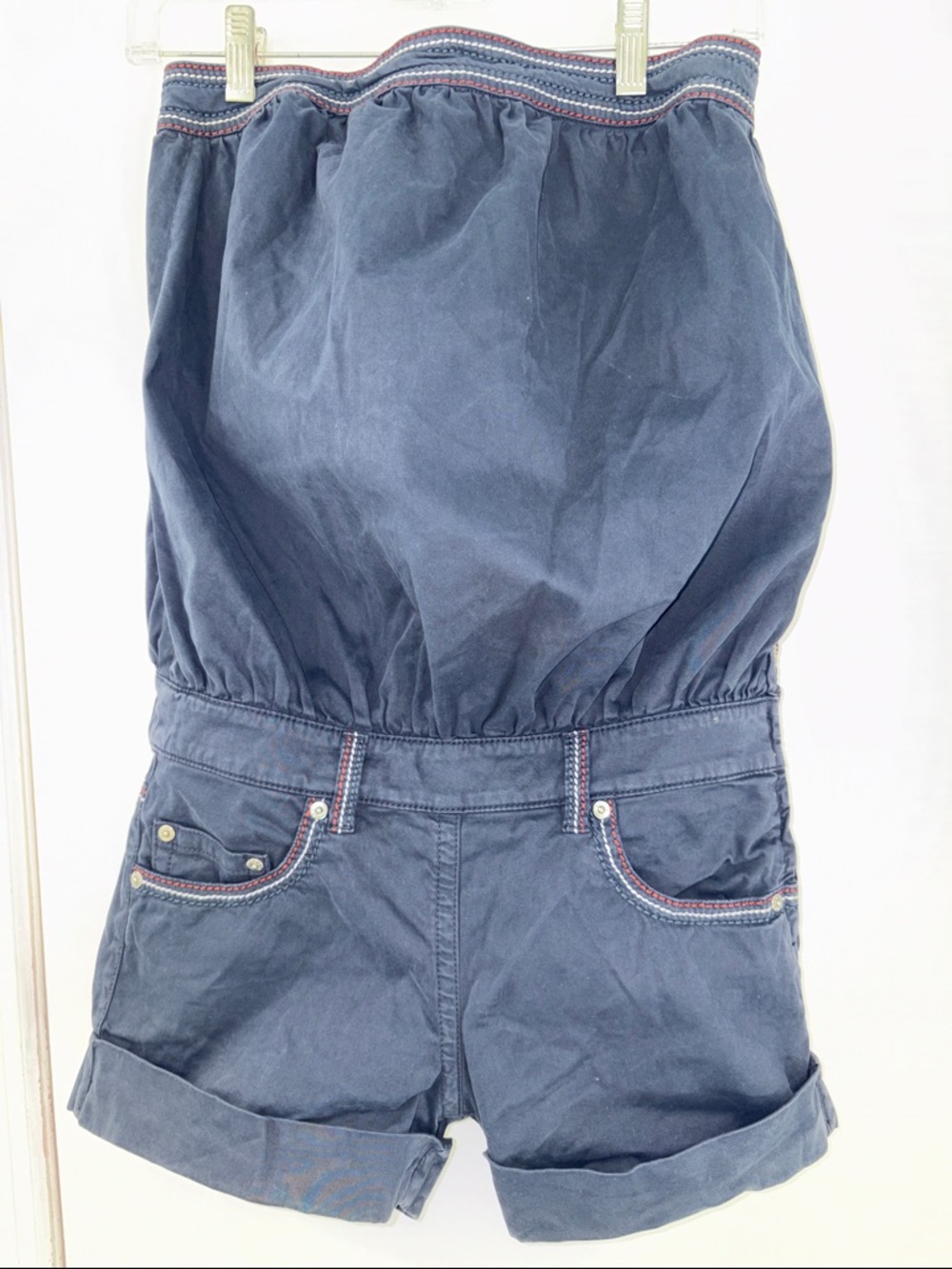 Fendi Navy romper with Red and white heavy Contrast Stitching